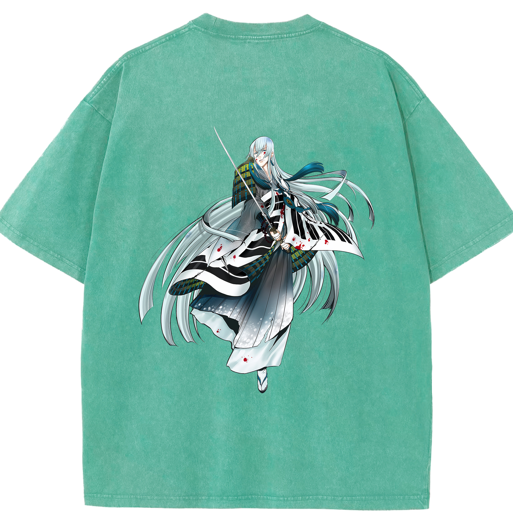 （画像用） 刀剣乱舞 Touken Ranbu 綿100% ヴィンテージ風 半袖Tシャツ（背面プリント）